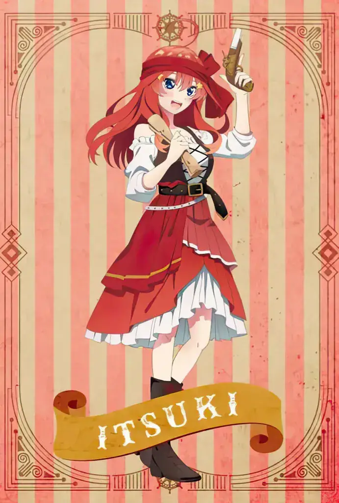 Itsuki – Gotoubun no Hanayome mengenakan kostum bergaya bajak laut