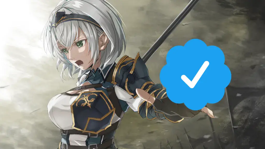 Centang Verifikasi Twitter Shirogane Noel hilang.