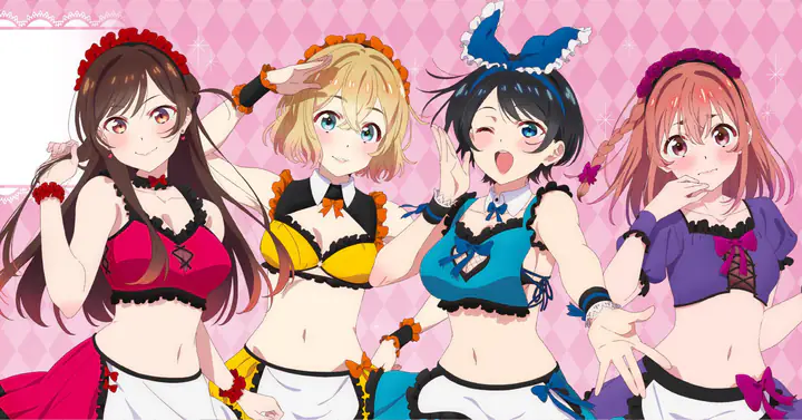 Kanojo, Okarishimasu Berikan Visual Kolaborasi Baru, Para Tokoh Utama Kenakan Maid-Swimsuit Lagi!