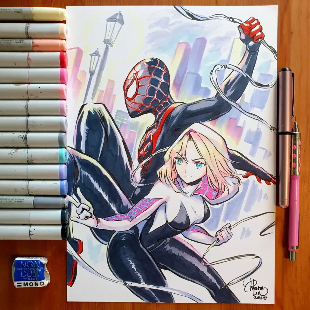 Salah Satu Karya Rachta Lin, Spier-Gwen dan Miles Morales